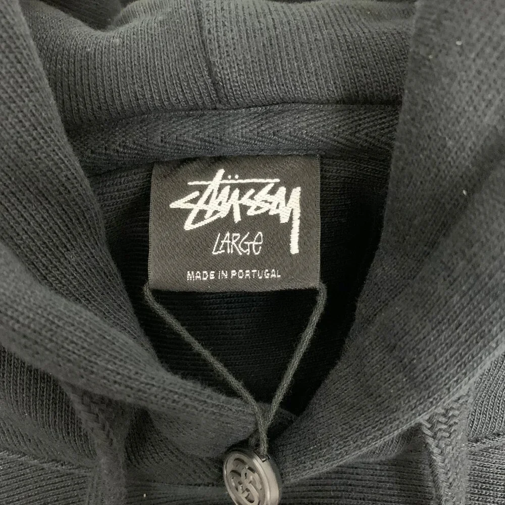 Stussy Men's 8 Ball Pig Dyed Black Hoodie Large - Picture 5 of 12
